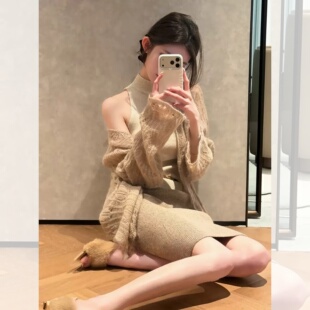 气质针织套装女春秋通勤修身显瘦简约百搭时尚洋气设计感名媛风