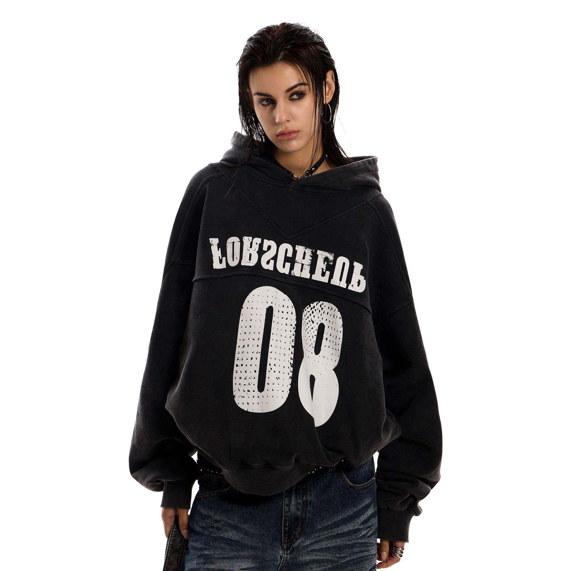 【前20分钟5折 10/8晚20点上新】0123start 美式覆古印花连帽卫衣