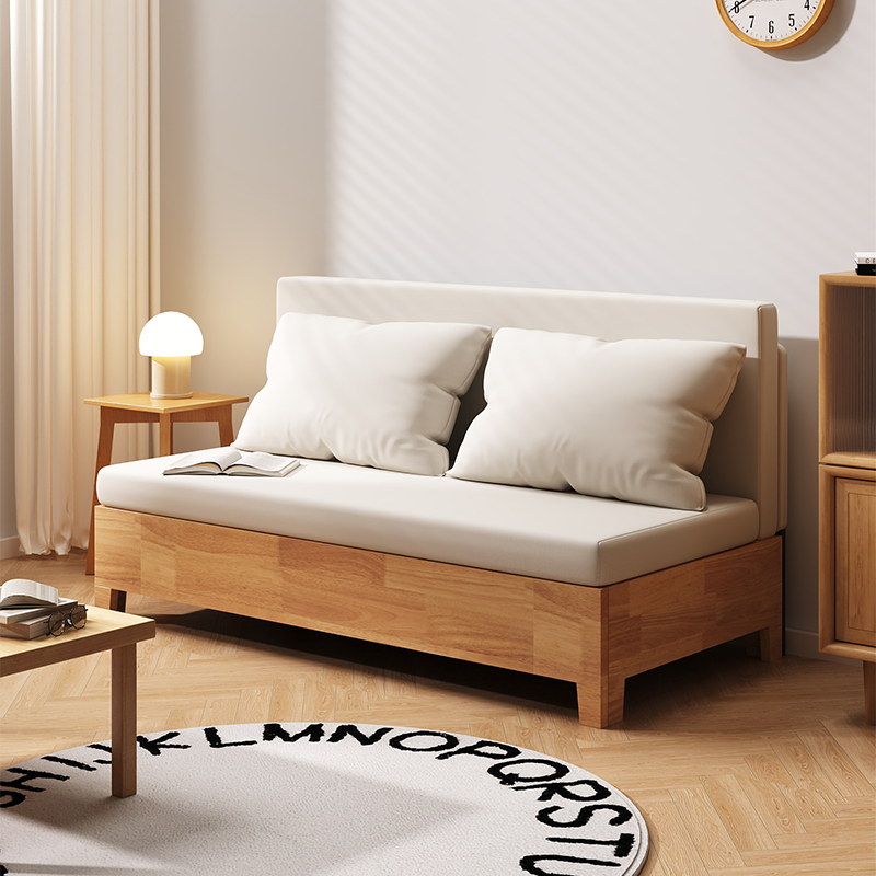 实木沙发床多功能两用可折叠床小户型客厅书房伸缩单双人新款沙发