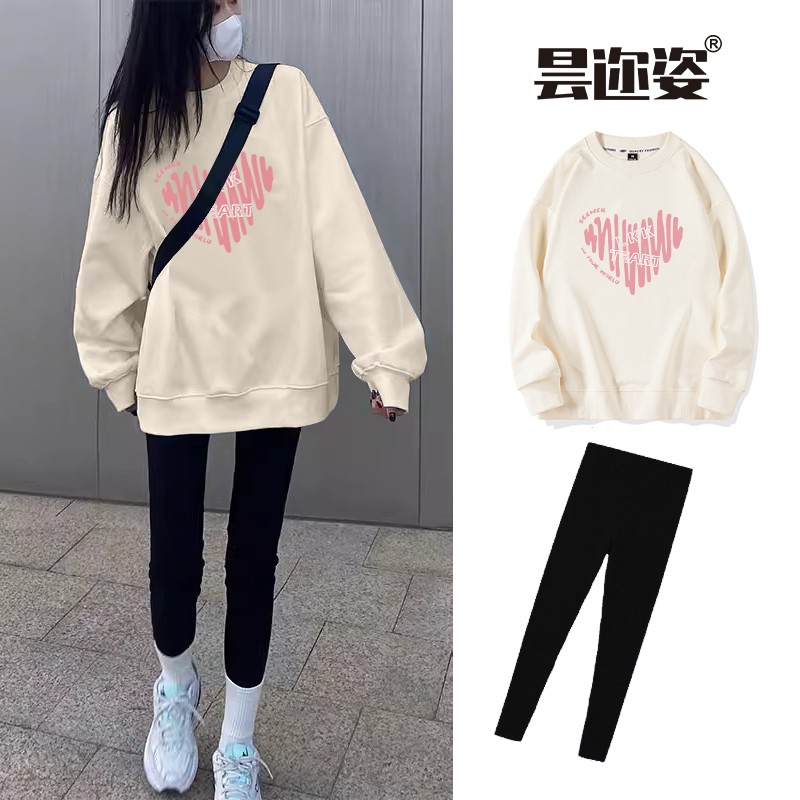 哺乳衣外出辣妈款秋装外穿圆领厚棉T2024产后哺衣秋冬上衣哺乳衣