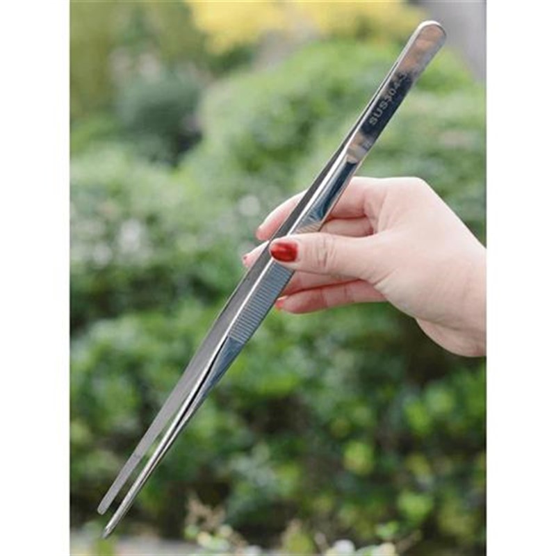 长镊子超长取物加长不锈钢镊子304圆头扁嘴多肉工具专用镊子多肉