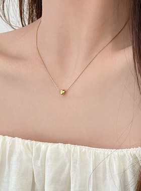 闺蜜项链女二人款爱心冷淡风气质锁骨小众设计感简约情侣百搭颈链