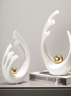 轻奢高档抽象艺术桌面摆件家居客厅电视柜酒柜玄关样板间软装饰品