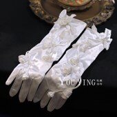 优颖新款 缎面藤曼缠绕玫瑰手套新娘结婚白纱写真外景旅拍样片配饰