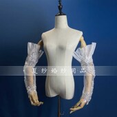 新娘婚纱礼服白色长款 套旅拍婚纱手套 重工婚礼蕾丝遮手臂袖 袖 子
