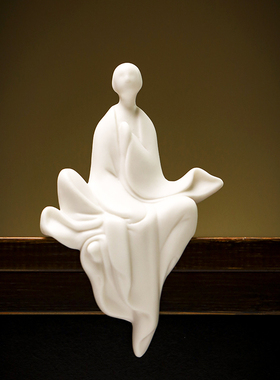 陶瓷禅意无相佛新中式人物小和尚客厅书房玄关简约装饰工艺品摆件