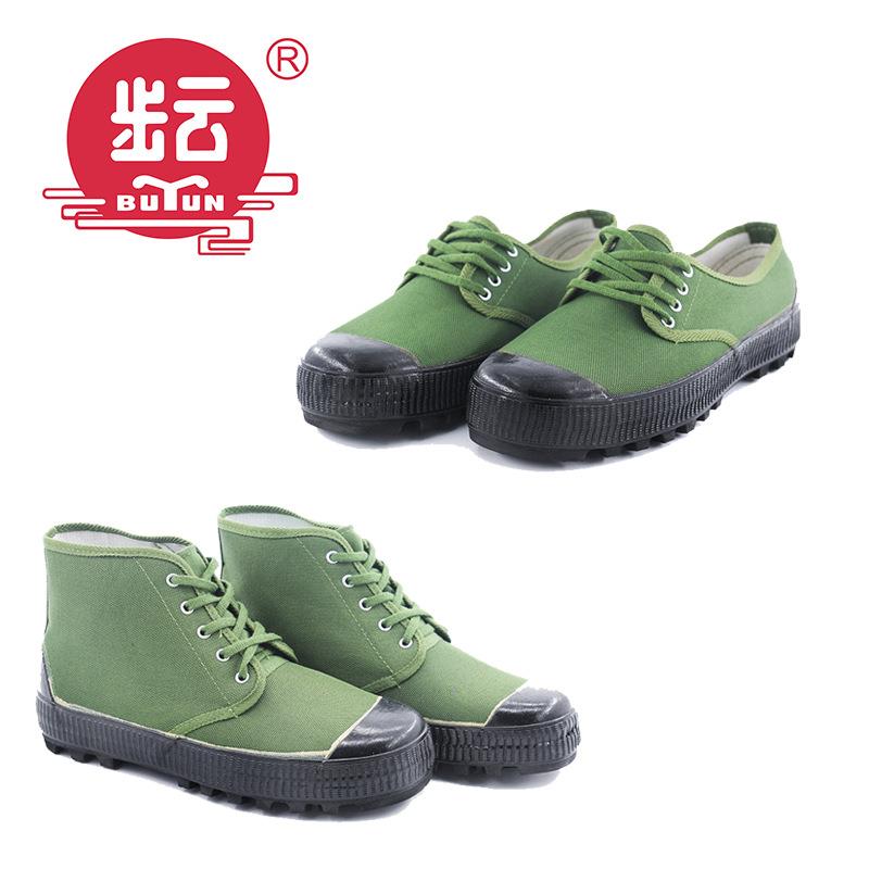 上海步云厂家解放鞋大牙厚底黑围学生军训鞋干活鞋黄球鞋胶鞋