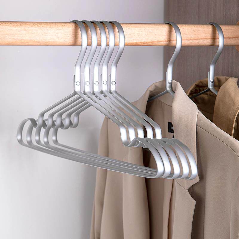 铝合金衣架加粗加厚防风太空铝挂衣家用实心轻奢无痕耐高温衣撑子