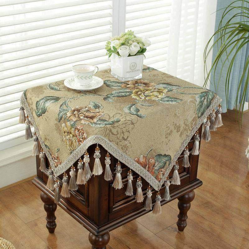 新中式床头柜盖布高级感正方形防尘罩家用客厅小四方桌茶几垫桌布,居家布艺,床头柜盖布,淘宝优惠券,粉丝福利购,淘宝优惠卷