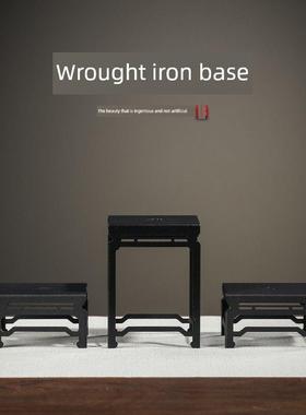 创意铁小博古架子迷你桌面存储架咖啡桌装饰底座工艺品方格桌