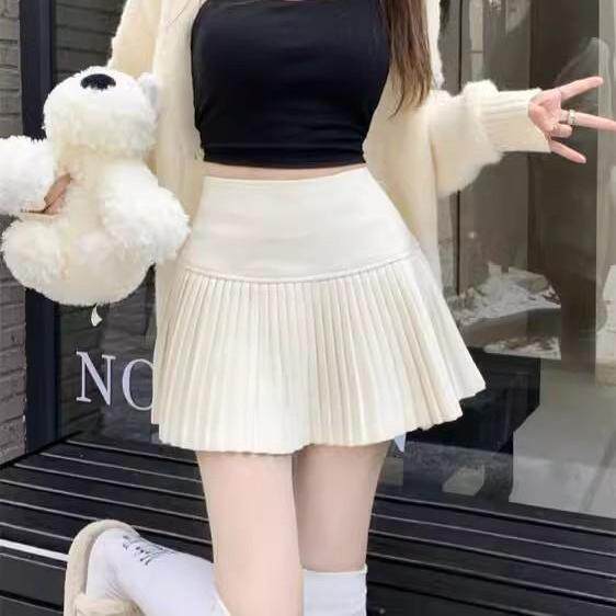 学院风松紧高腰百搭JK半身裙女