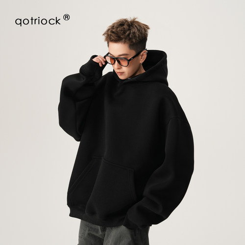 QOTRIOCK重磅boxy连帽卫衣男女春