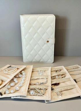 首饰收纳书册项链手链黄金珠宝饰品翻页绒布透明袋旅行便携防氧化