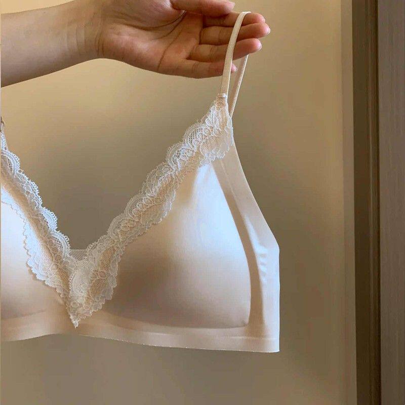 【法式杯】蕾丝三角杯内衣女夏季薄款胸罩细肩带缎面文胸2025新款