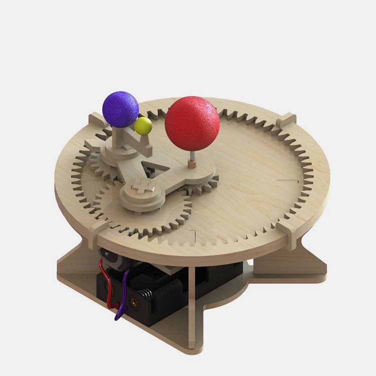 diy科学实验太阳地球月亮木质自制太空仪行星模型天文展示教玩具