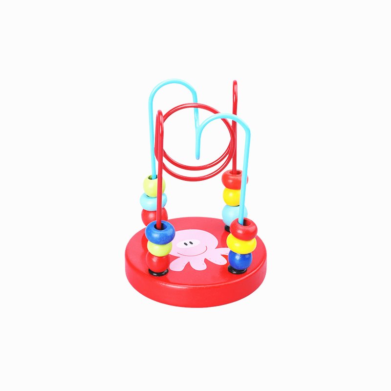 儿童益智玩具迷你绕珠木制婴儿早教串珠卡通玩具动物绕珠源头厂家