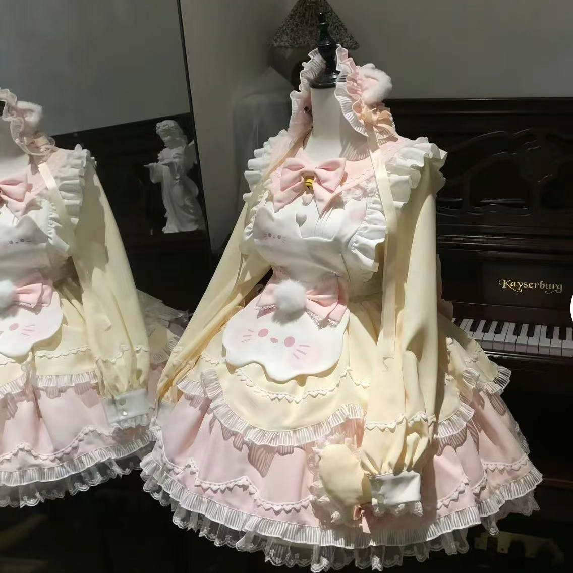 【现货】甜茶少女Lolita甜美可爱op长袖色学院风公主连衣裙洛丽塔