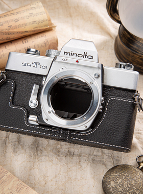 适用于美能达SRT101皮套 真皮头层minolta  srt101相机包保护套