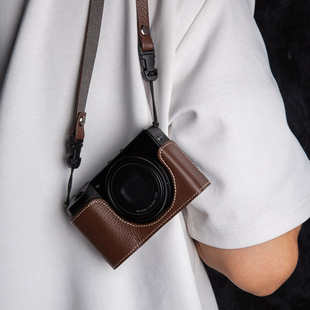 适用理光gr3/3x保护套GR4相机皮套保护套复古底座真皮理光相机包