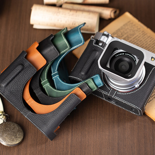 适用于富士GFX100RF皮套保护壳底座 GFX100RF保护套 头层真皮配件