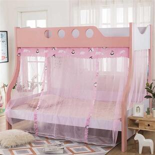 子母床蚊帐铁架床系绳款家用防尘加密帐纱高低床上下铺双层床学生