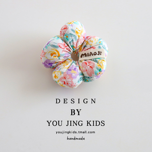 韩系儿童发绳充棉花朵马尾头绳布艺女孩发圈大肠圈女童丸子头发饰