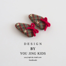 韩版 儿童红色蝴蝶结毛线发夹女童星星刘海夹发卡洋气女孩BB夹头饰