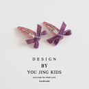 儿童闪粉发夹丝绒蝴蝶结女童发卡BB夹女孩洋气刘海夹边夹可爱头饰