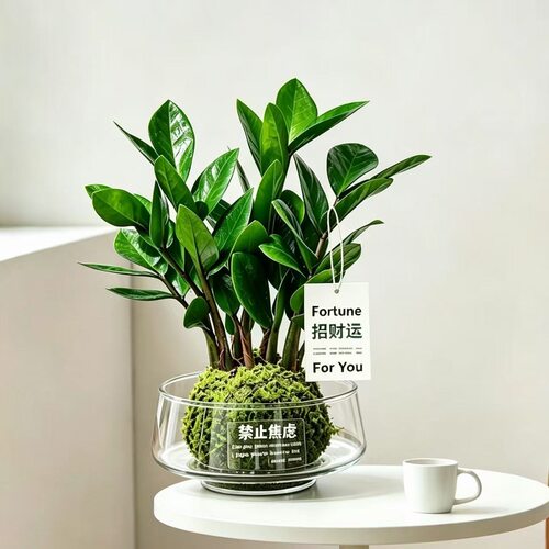 金钱树苔藓球招财树盆栽客厅办公室内桌面绿植耐阴好养净化空气