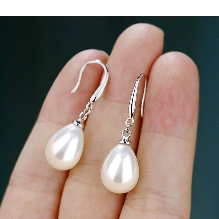 耳环925长款纯银韩版简约耳坠耳饰水滴珍珠气质百搭过敏耳钉