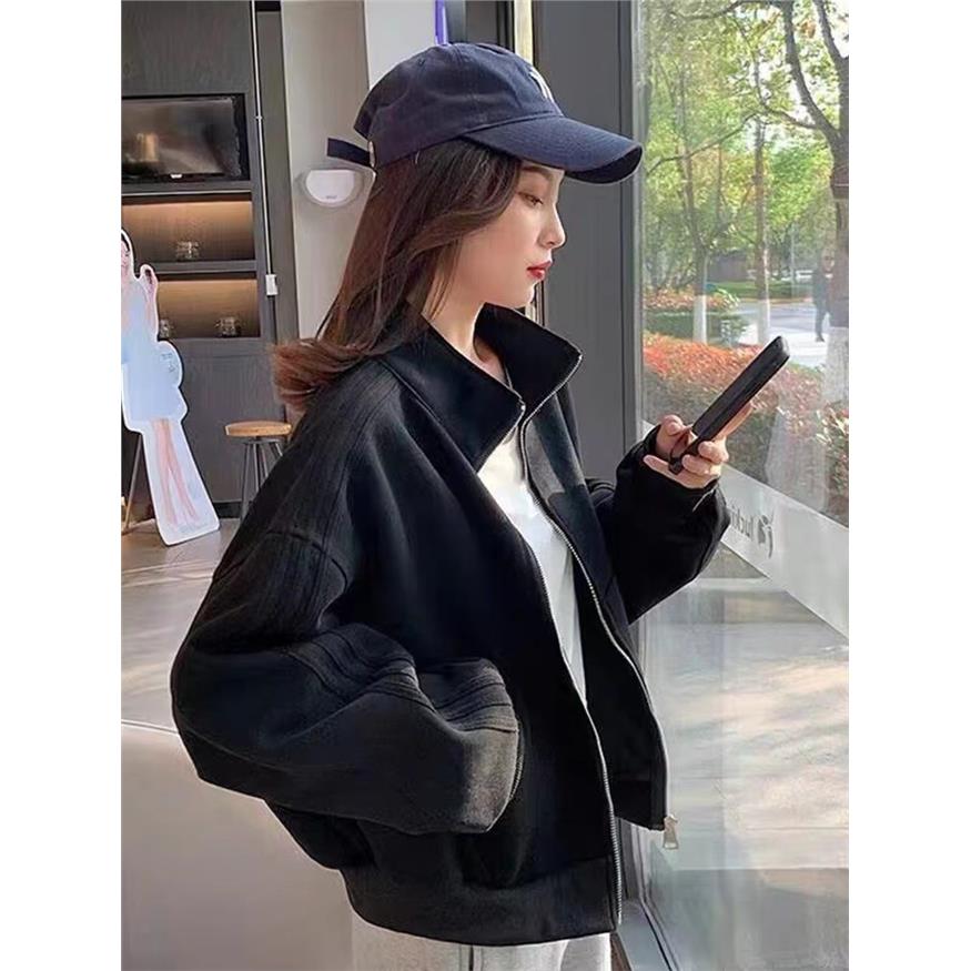 短款运动外套女2026年春秋新款卫衣休闲显瘦夹克开衫上衣宽松百搭