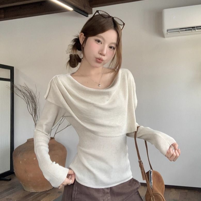 针织衫女秋新款设计感毛