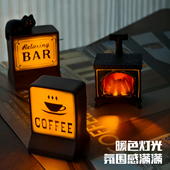 氛围灯图钉摆件毛毡板软木板按钉装 饰开关可亮灯壁炉酒吧咖啡灯