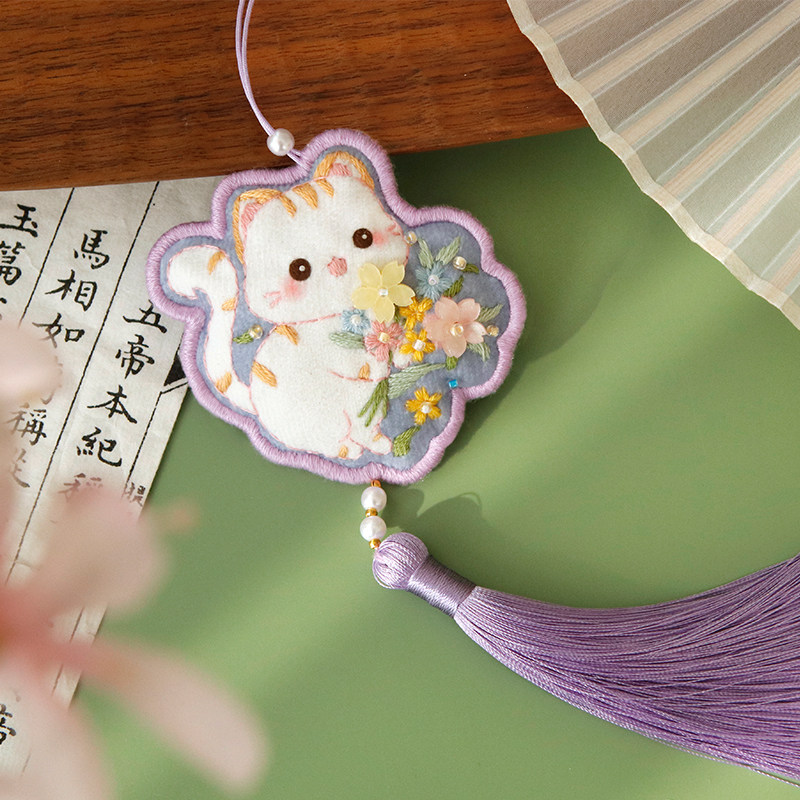 兔子香囊刺绣diy手工材料包自制挂件简单缝制珠绣礼物送男朋友
