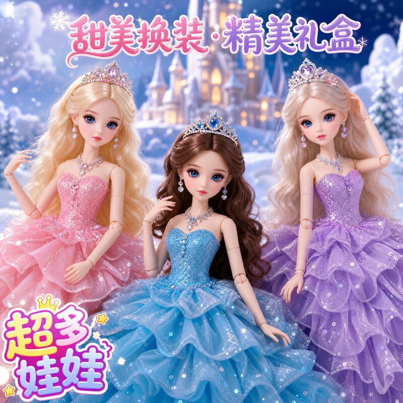冰雪奇缘玩具艾莎洋娃娃换装大礼盒爱莎公主玩偶生日礼物女孩子