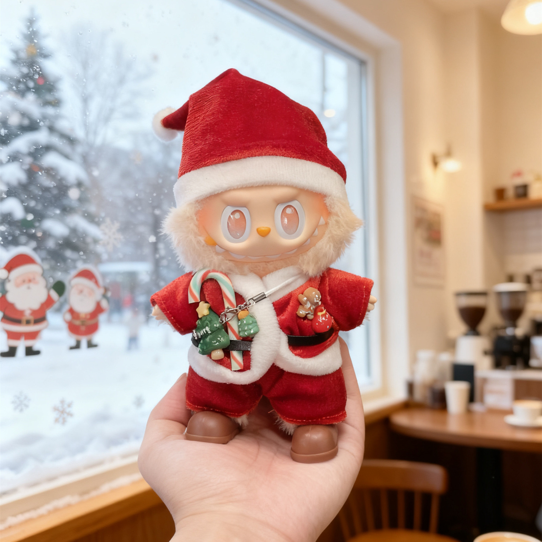 labubu娃衣一二三代拉布布衣服替换装仅娃衣可爱超萌圣诞老人套装