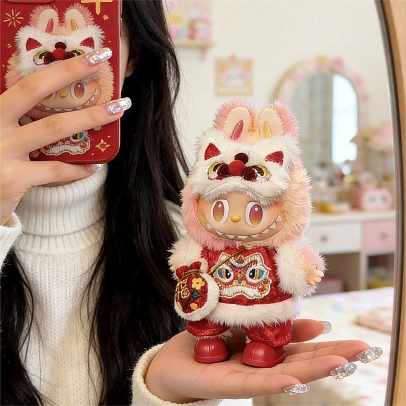 一二三代拉布布醒狮套装娃衣前方高能站姿玩偶搪胶新年红舞狮娃衣,模玩/动漫/周边/娃圈三坑/桌游,潮玩娃衣,淘宝优惠券,粉丝福利购,淘宝优惠卷