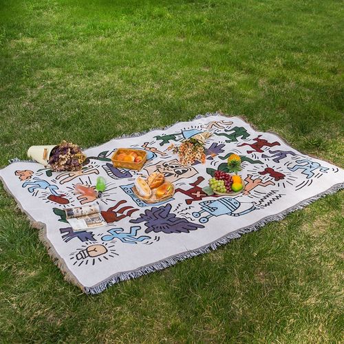 露营毯帐篷内装饰地毯户外毛毯睡毯床毯房车毯后备箱垫布针织线毯