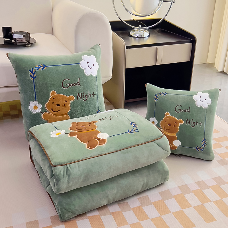 双面加厚保暖牛奶绒抱枕被子两用汽车上靠垫办公室午休枕头二合一