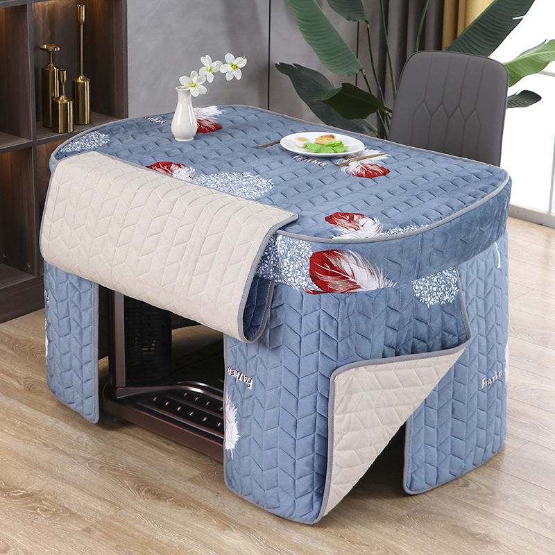 椭圆形餐桌烤火罩加厚双面绒餐桌套茶几桌布家用长方形桌罩可定制