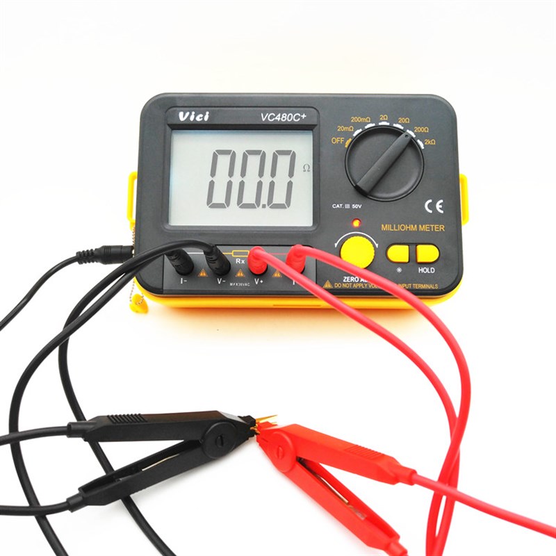 维希VC480C+ 高精度宽量程数字毫欧表直流低电阻测试仪数显微欧计