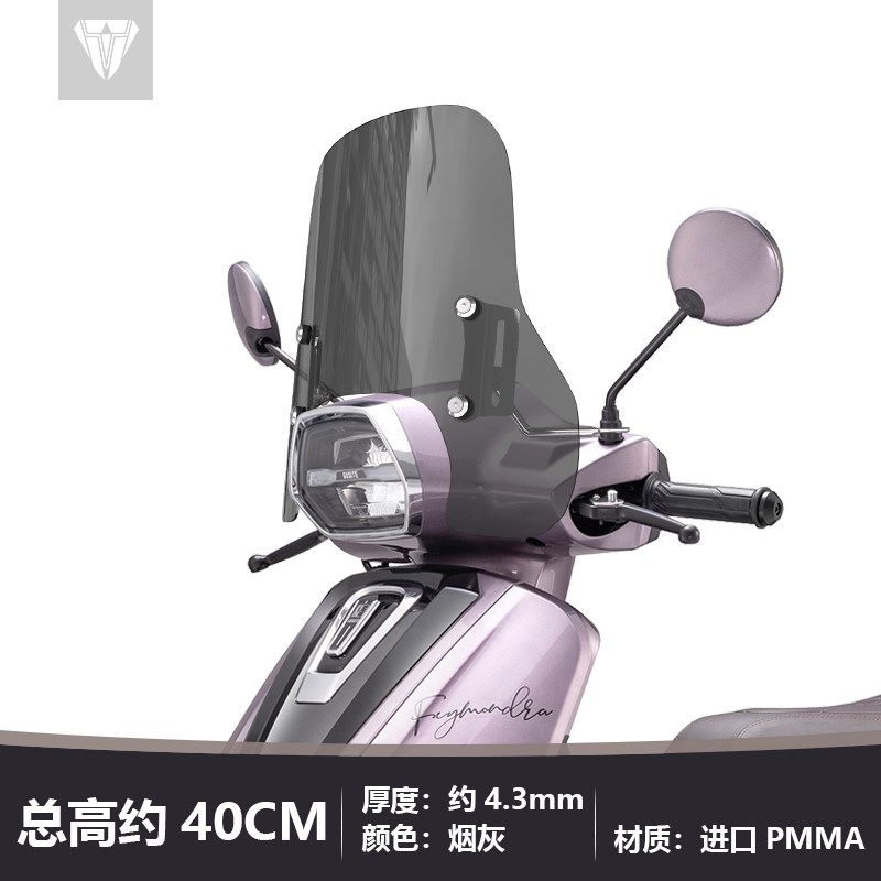 适用于古思特 菲梦125前挡风玻璃改装透明加高风挡护胸挡雨板配件