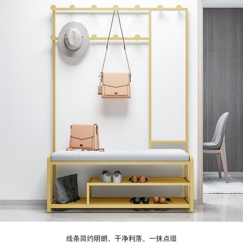 现代换鞋凳衣帽架一体简约挂衣架组合进门穿鞋的家用入户休息椅子