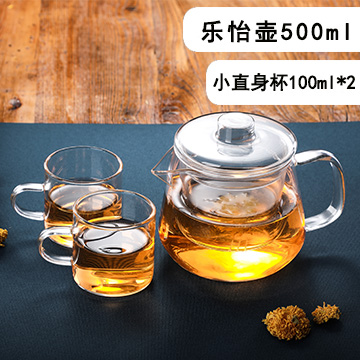 加厚耐热玻璃花茶壶 家用恒温小号透明水壶 过滤功夫茶具杯子套装