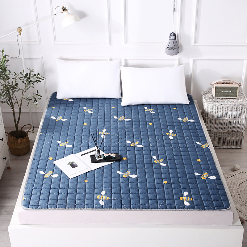 全棉牛奶绒透气防滑床褥单双人薄款榻榻米床垫可折叠机洗定制床盖