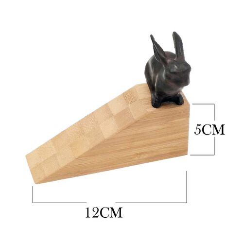 可爱兔子竹木门挡器顶门防撞铲地楔子防风防碰撞创意家居装饰品
