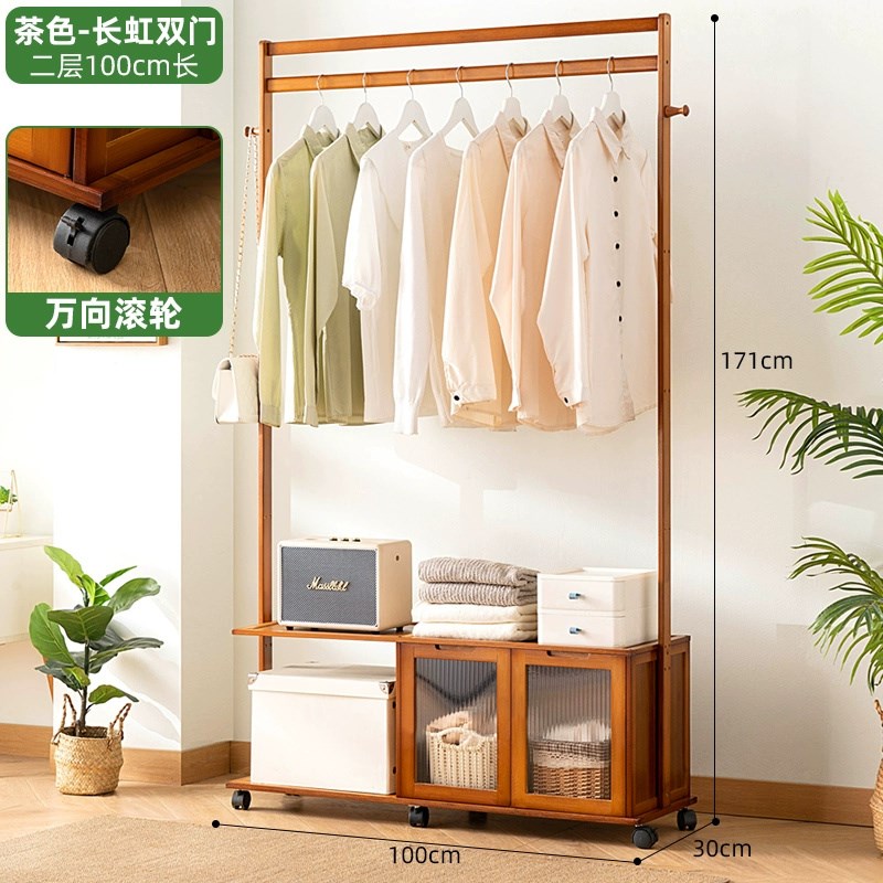 挂衣架落地卧室衣帽架可移动带轮家用客厅网红轻奢晾衣架简易衣架