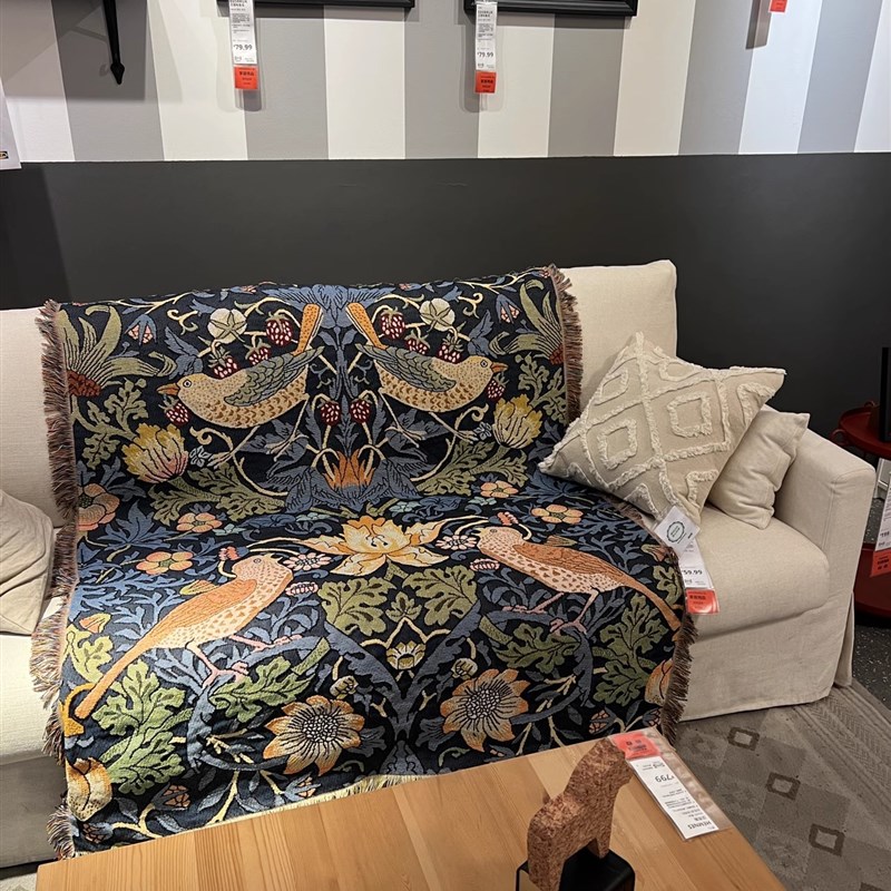 英国画家威廉莫里斯草莓小偷家居装饰毯床毯沙发毯休闲毯盖毯