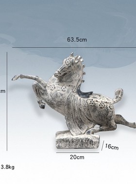 新中式仿古水泥祥云柱创意玄关转运落地装饰摆件仿石柱拴马桩底座