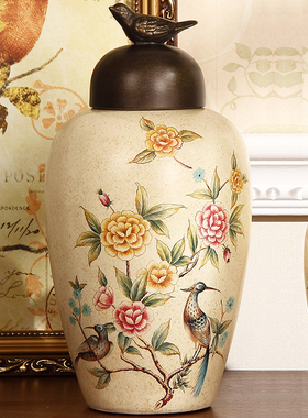 美式酒柜收纳摆件客厅装饰品家庭软装玄关电视柜家居饰品陶瓷书柜